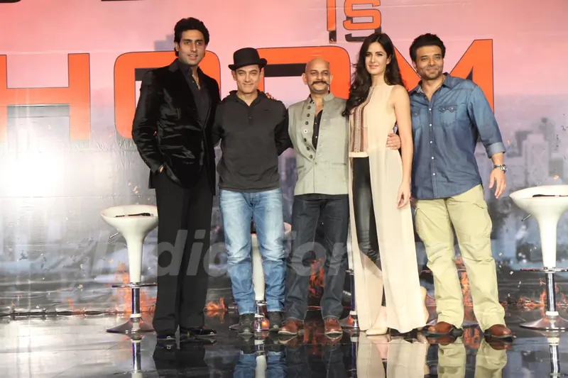 The cast of Dhoom 3 at the Press Conference