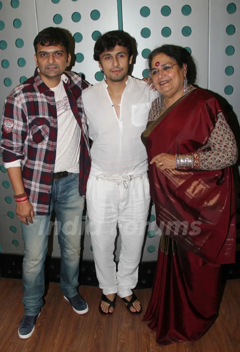 Sonu Nigam and Usha Uthup were at Happy Anniversary's music recording