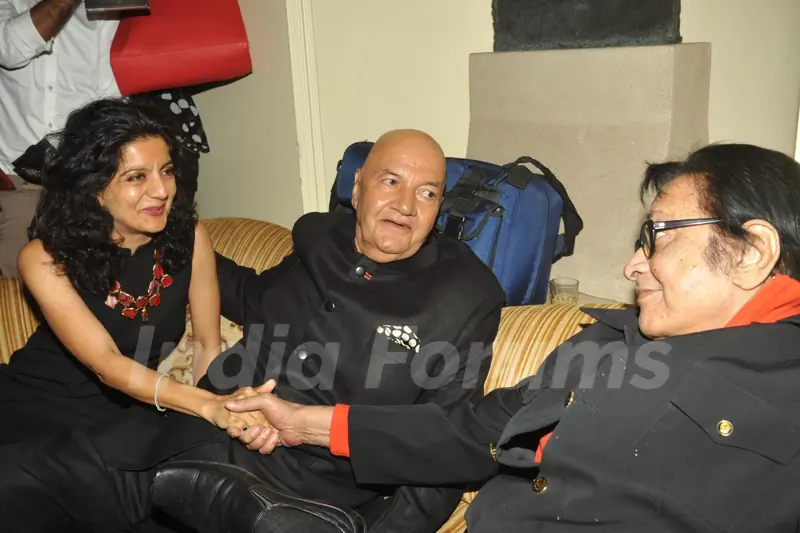 Prem Chopra in a chat with Manoj Kumar at the Book launch of 'Prem Naam Hai Mera'