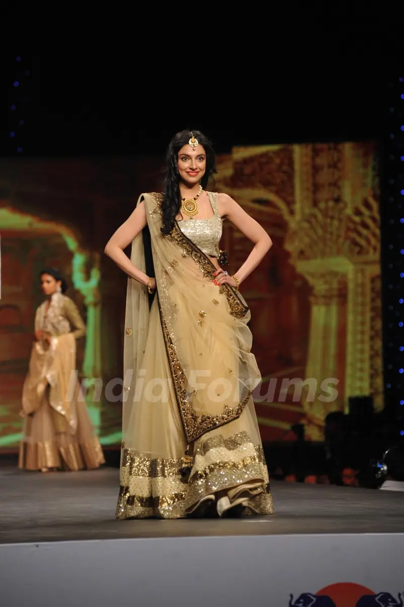 Divya Khosla walked the ramp at the 'Caring with Style' fashion show at NSCI