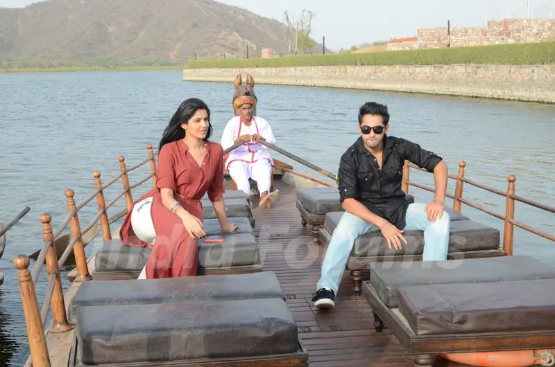 Armaan and Deeksha enjoying the boat ride at Jaipur