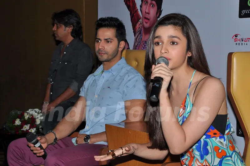Varun Dhawan and Alia Bhatt addressing the Press