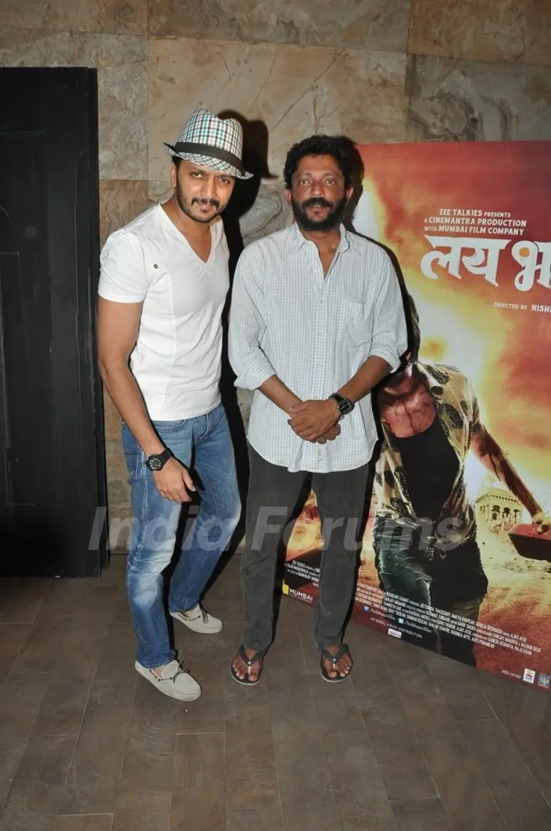 Riteish Deshmukh and Nishikant at the Screening of Lay Bhari at Lightbox