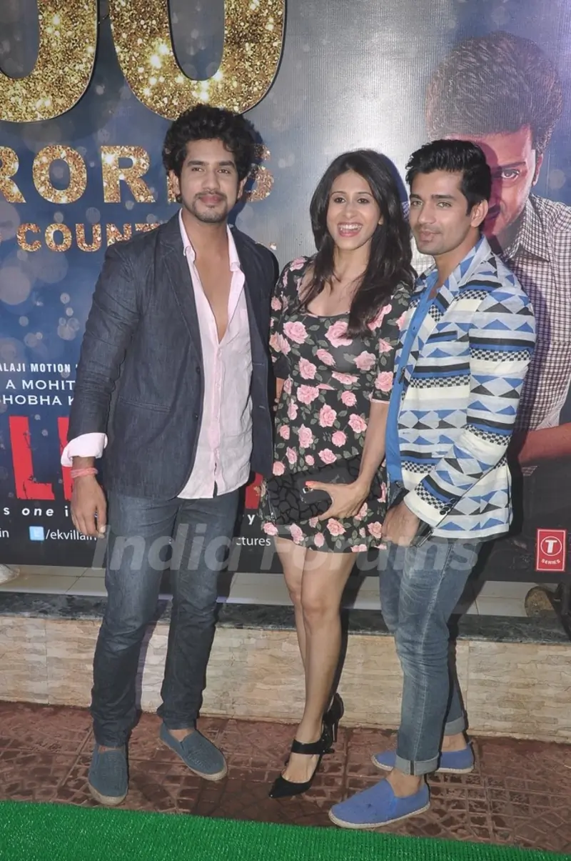 Kishwer Merchant along with Vishal Singh and Suyyash Rai at the Success Bash of Ek Villain