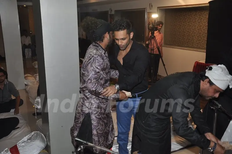 Sharib greets Rahul Vaidya at the Iftaar party and Sufi Mehfil