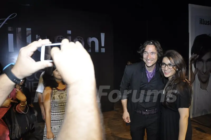 Tisca Chopra poses with Nicolai Freidrich at his Illusion Show