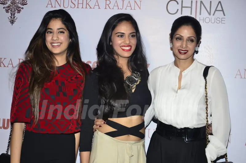 Anushka Ranjan poses with Sridevi and Jahnavi Kapoor