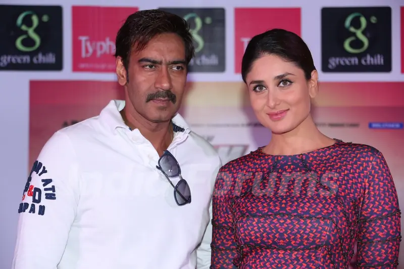 Ajay Devgn and Kareena Kapoor at the Press Conference of Singham Returns
