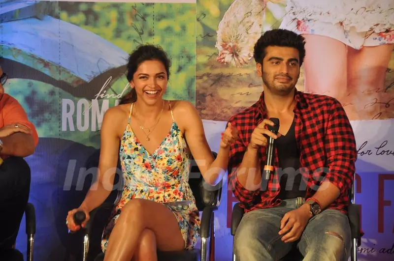 Deepika Padukone share a moment of laughter at the Song Launch of Finding Fanny