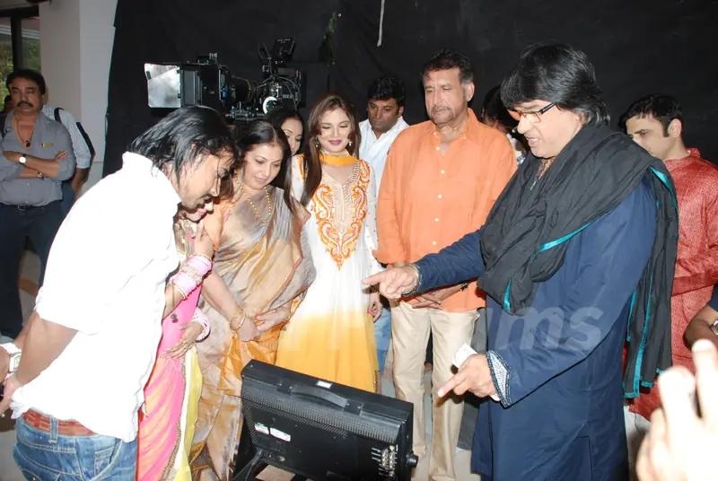 Mukesh Khanna snapped at the making of Star Studded National Anthem by Film Maker Raajeev Walia