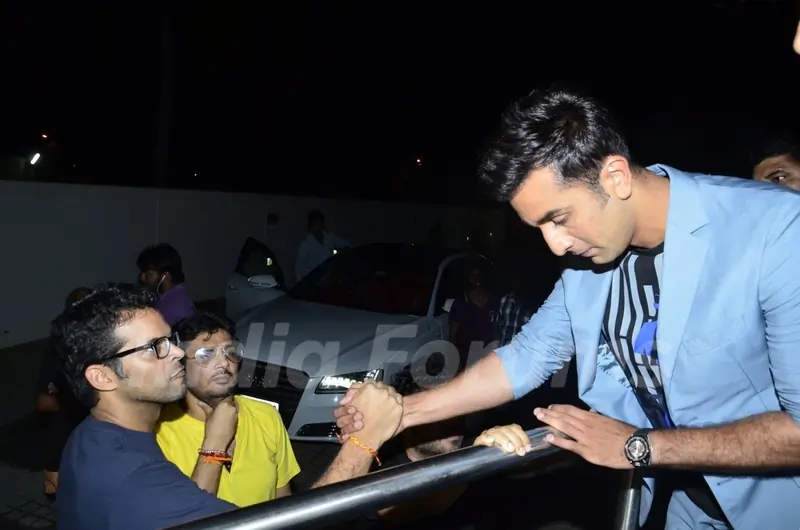 Vikramaditya Motwane and Ranbir Kapoor shake hands at the Short Film Festival