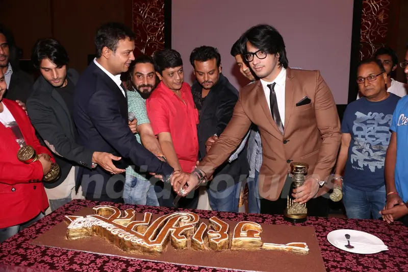 Cake cutting at the Success Bash of Mahabharat