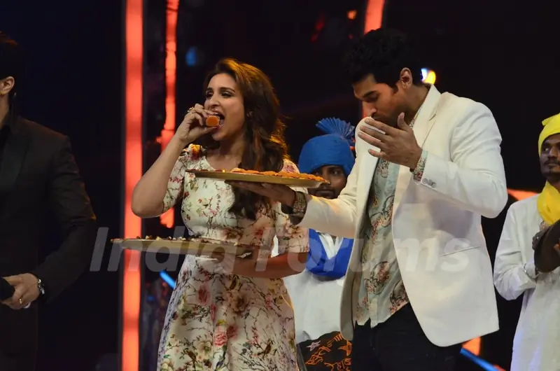 Parineeti and Aditya enjoying sweets on Jhalak Dikhhlaa Jaa