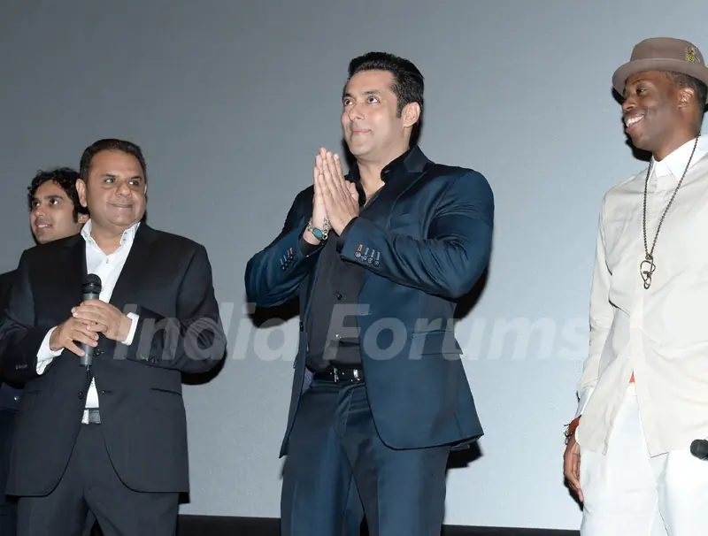 Salman Khan greets the audience at the Premiere of Dr. Cabbie in Canada