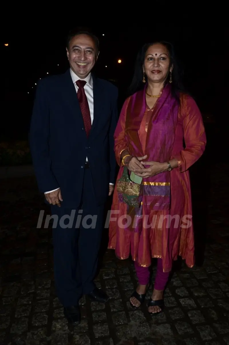 Anang Desai and his wife were seen at Nikitan Dheer and Kratika Sengar's Wedding Reception