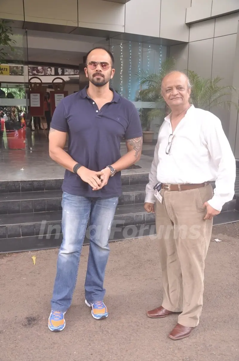 Rohit Shetty poses with a guest at Whistling Woods