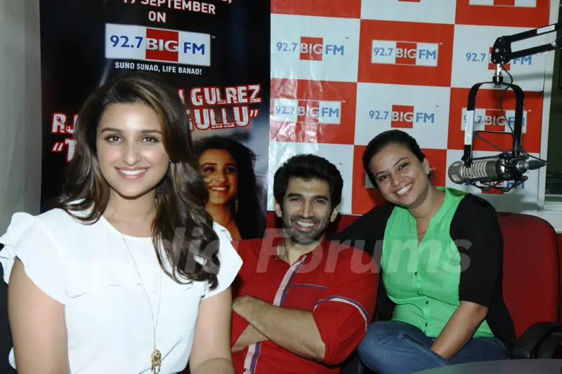 Parineeti Chopra and Aditya Roy Kapur with RJ Rani at the Promotions of Daawat-e-Ishq on 92.7 BIG FM