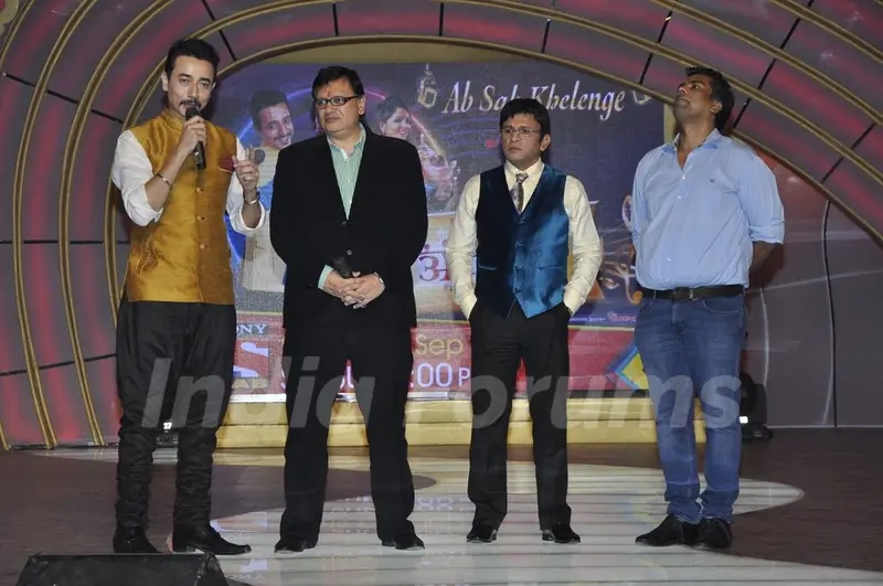 Mantra addressing the audience at the Launch of SAB TV's New Show 'Family Antakshari'