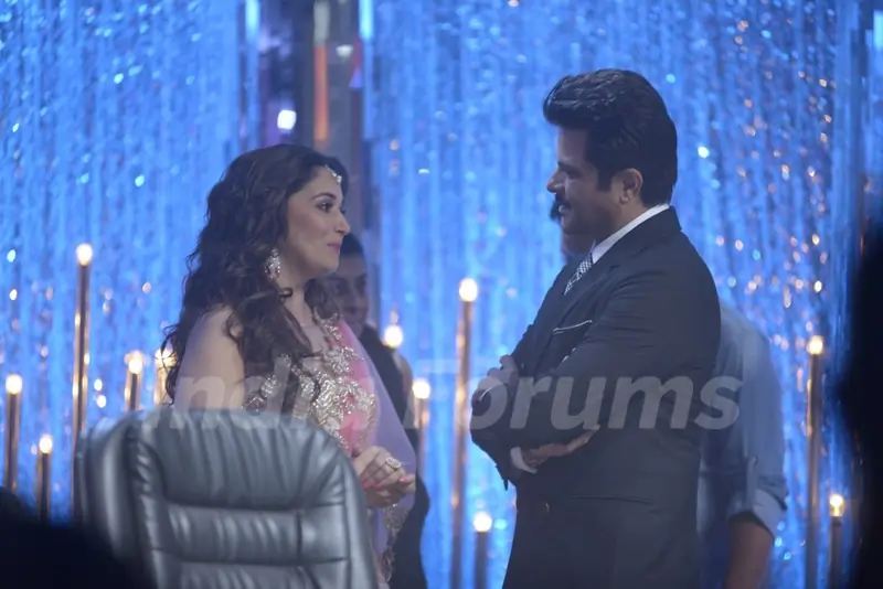 Anil Kapoor snapped with Madhuri Dixit at Jhalak Dikhhlaa Jaa Grand Finale