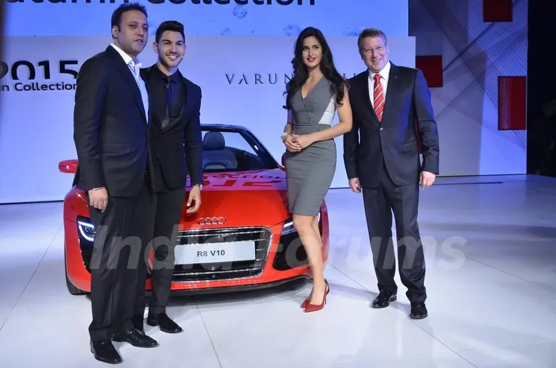 Katrina Kaif poses with delegates at Varun Bahl's Show for Audi