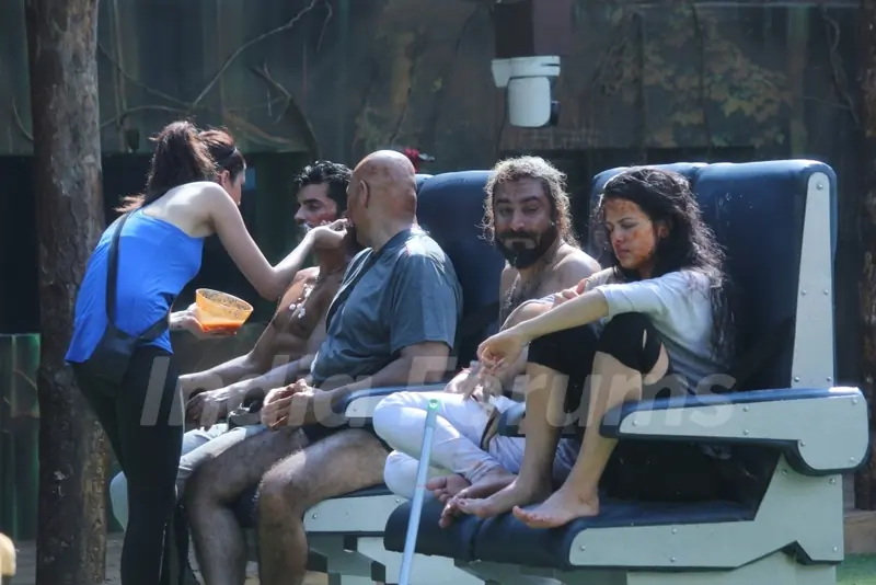 Contestants during a task on Bigg Boss 8