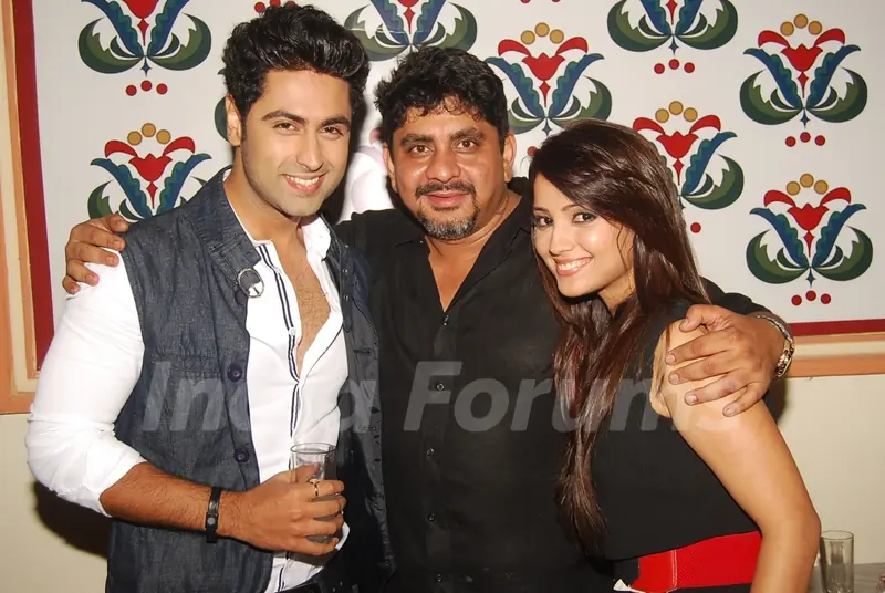 Rajan Shahi poses with Ankit Gera and Adaa Khan on the set of Itti Si Kushi