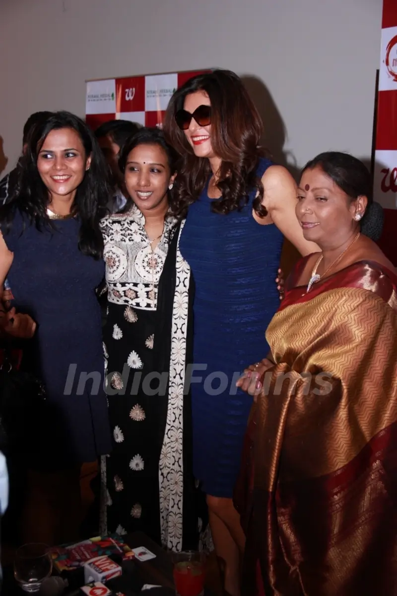 Sushmita Sen gets clicked with some fans at the event