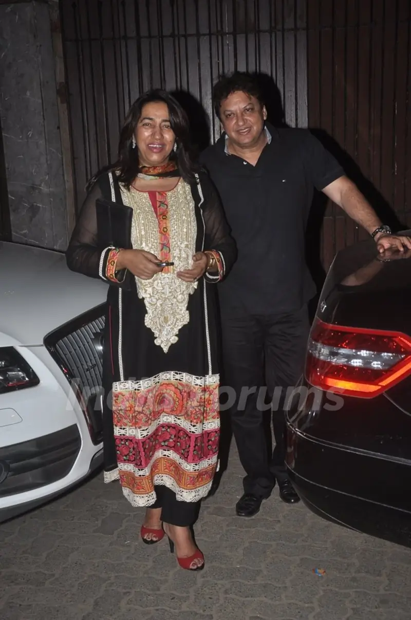 Shashi Ranjan and Anu Ranjan pose for the media at the Private Diwali Bash