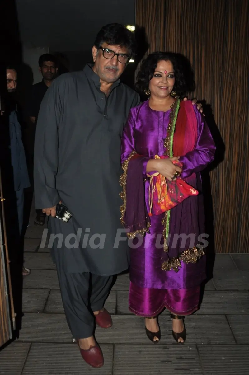 Tanvi Azmi poses with her husband at Aamir Khan's Diwali Bash
