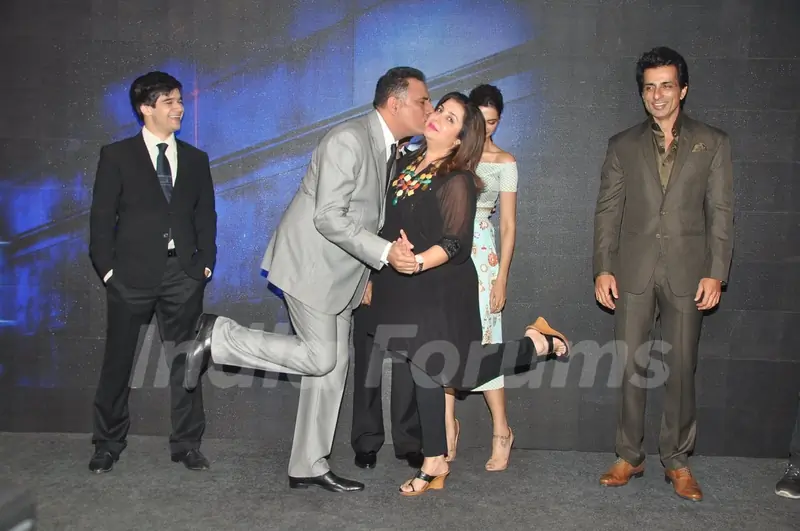 Boman and Farah strike a pose at the Song Launch of Happy New Year