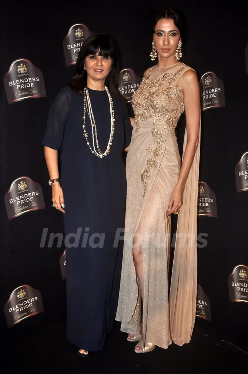 Neeta Lulla poses with a model at Blender's Pride Tour