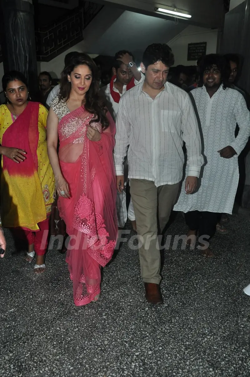 Madhuri Dixit Nene snapped with her husband at her kids Music Function