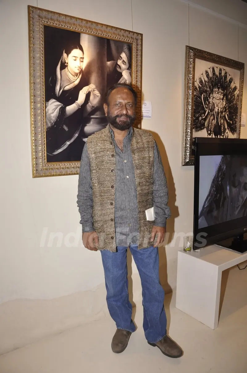 Ketan Mehta poses for the media at the Inauguration of Raja Ravi Verma's Collection of Life and Work
