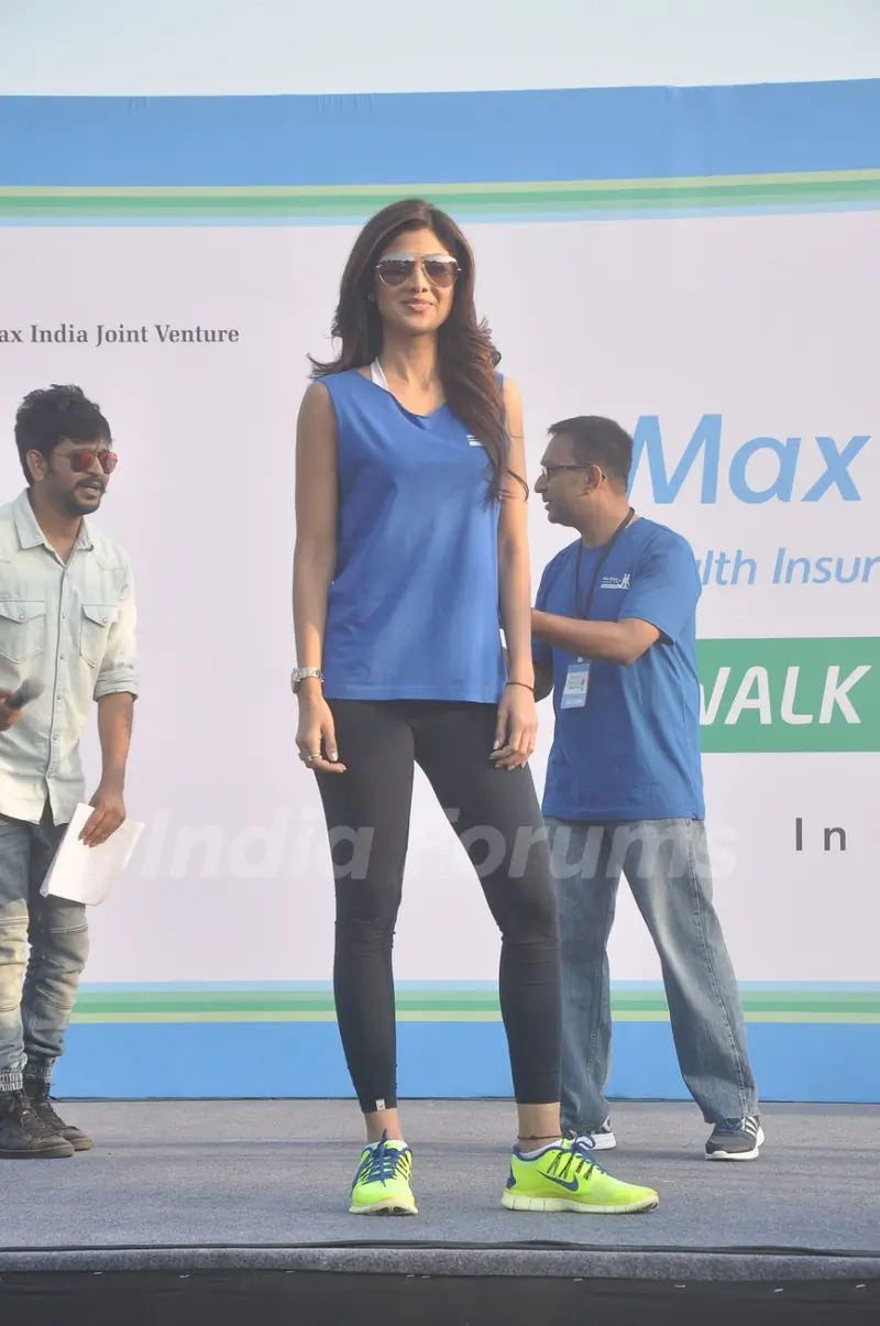 Shilpa Shetty poses for the media at Max Bupa Walk For Health