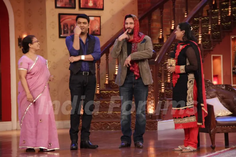 Saif Ali Khan performs an act on Comedy Nights With Kapil