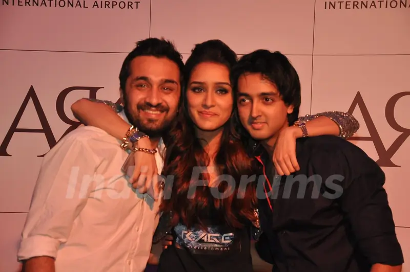 Shraddha Kapoor poses with her brother and a friend at Ark Lounge Launch