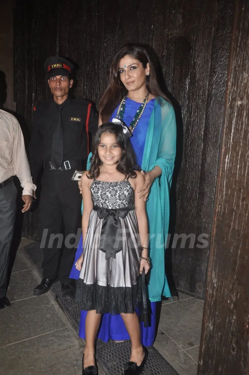 Raveena Tandon with her daughter were at Aradhya Bachchan's Birthday Bash