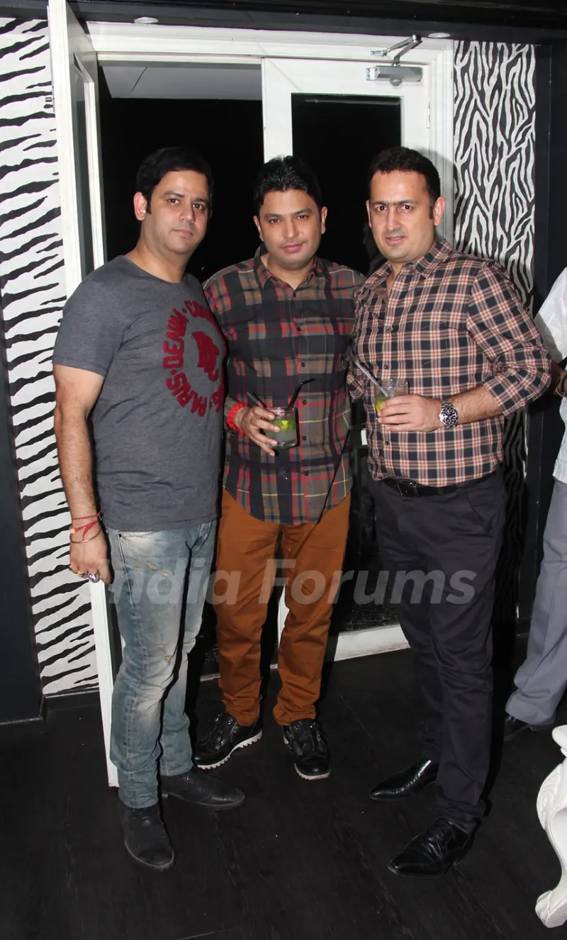 Bhushan Kumar poses with friends at Divya Khosla's Birthday Bash