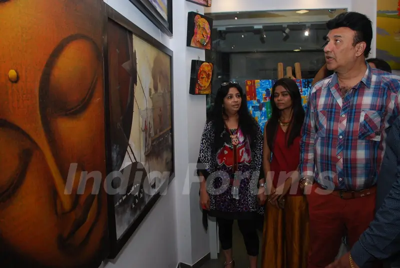 Anu Malik was snapped checking out the designs at JS Art Gallery Lauch