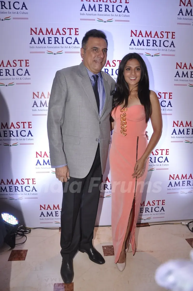 Richa Chadda poses with Boman Irani at Namaste America Event