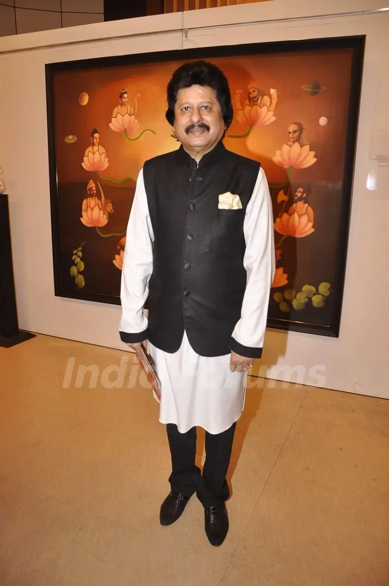 Pankaj Udhas poses for the media at Camel Colors Exhibition