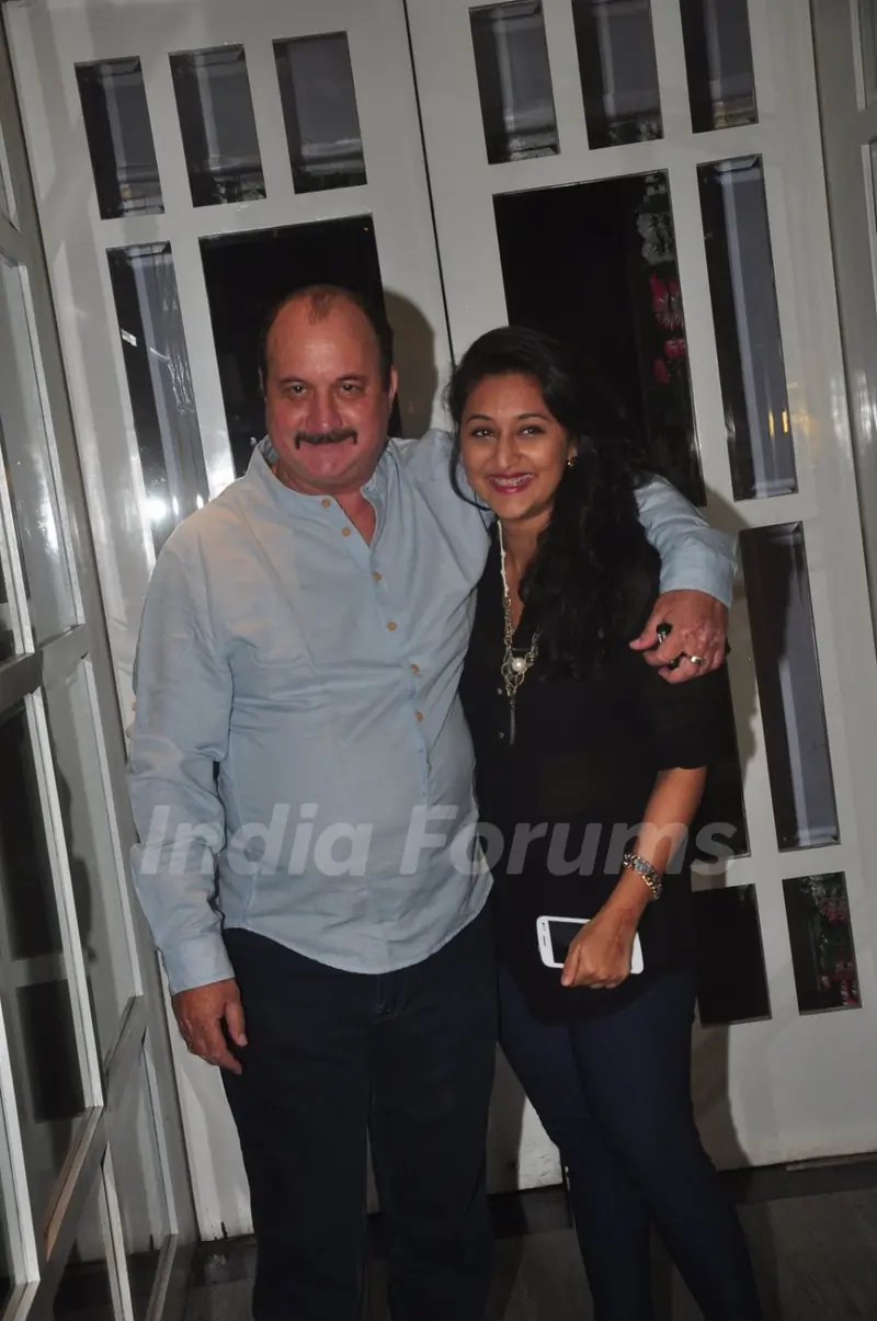 Raju Kher poses with a friend at the Success Bash of Doli Armaanon Ki