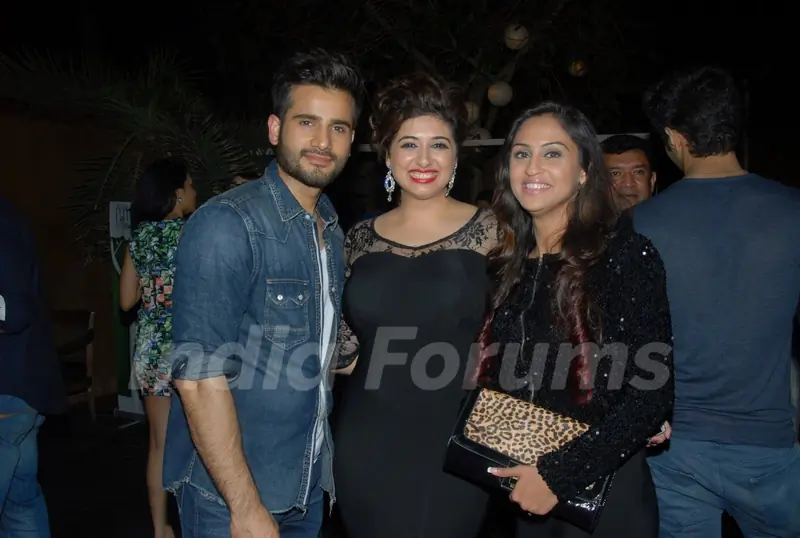 Karan Tacker and Krystle Dsouza pose with Vahbbiz Dorabjee Dsena at her Birthday Bash