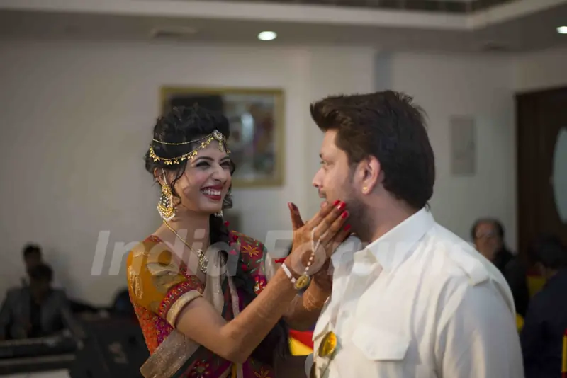 Aishwarya Sakhuja snapped at her Mehendi and Engagement Function