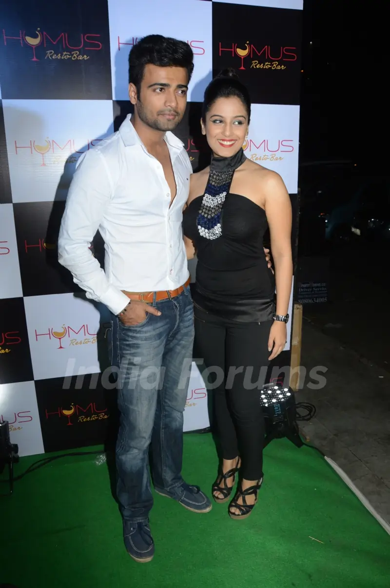 Manish Naggdev and Srishty Rode poses for the media at A Soiree Evening at HYMUS
