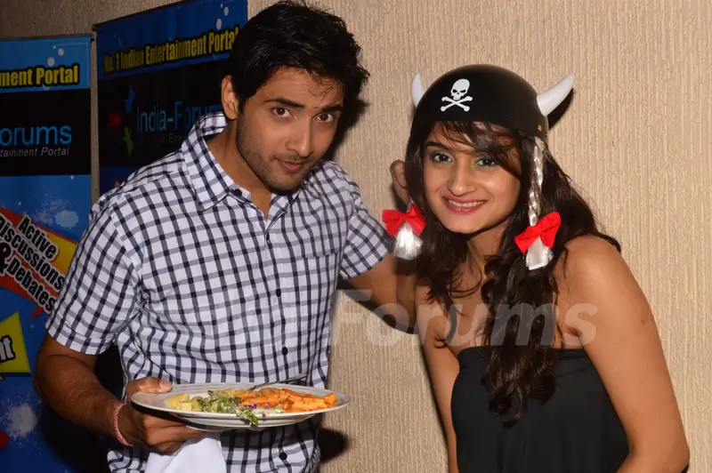 Raj Singh and Shalini Shauta poses with quirky props at India-Forums 11th Anniversary Bash