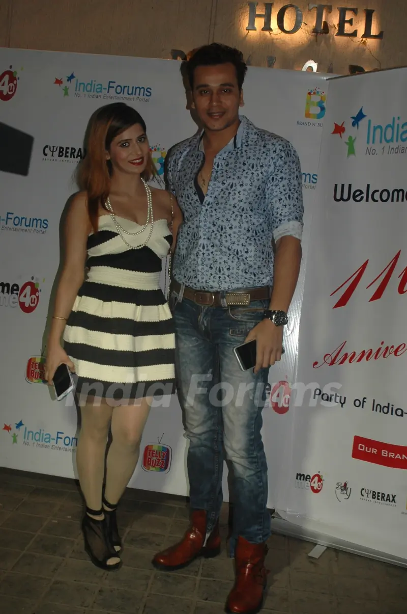Anurag Sharma poses with Aditi Mittal at India-Forums 11th Anniversary Bash