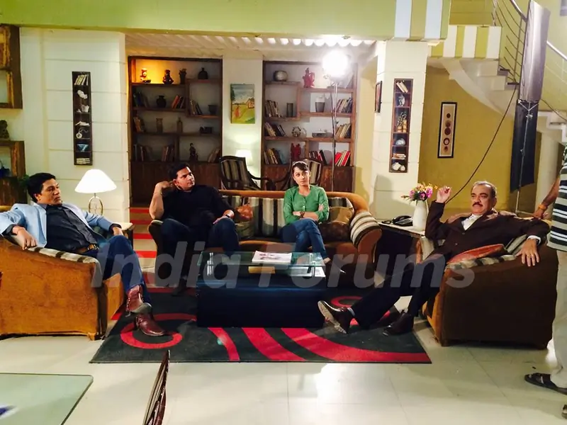 Aditya Srivastava, Dayanand shetty, Ansha Sayed and Shivaji Satam during the shoot of CID+ Adaalat