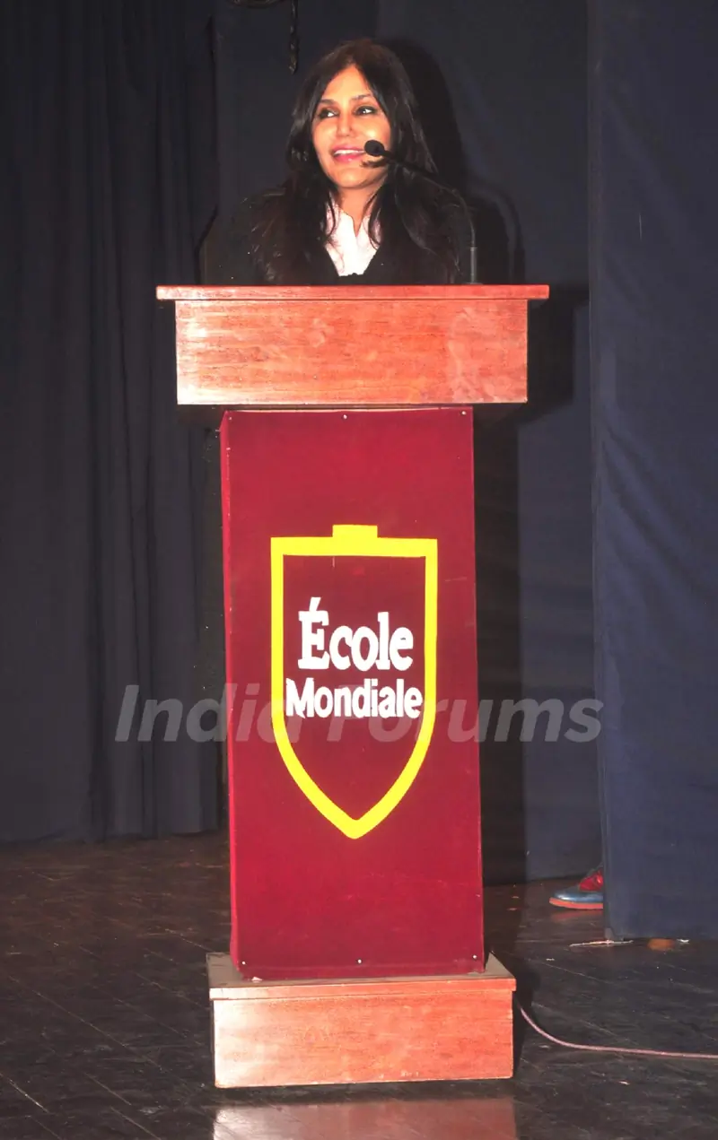 Nisha Jamwal interacts with the audience at the Launch of Neha Premjee's New Book '#College'