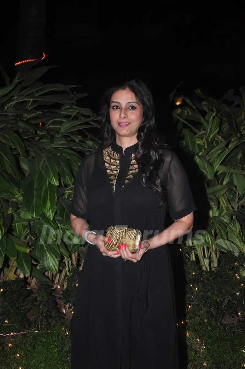 Tabu poses for the media at Farah Khan's Birthday Bash
